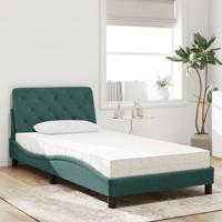 Bed met matras fluweel donkergroen 120x200 cm - thumbnail