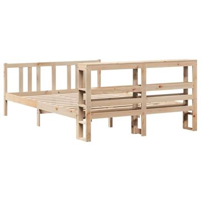 Bedframe met hoofdbord massief grenenhout 120x200 cm