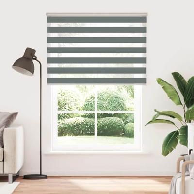VidaXL Zebra rolgordijn 155x200 cm stofbreedte 150,9 cm donkergrijs