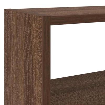 Wandschap kubus 7 vakken bewerkt hout bruin eikenkleur - thumbnail