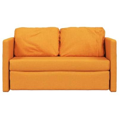 Slaapbank vloermodel 2-in-1 112x174x55 cm stof donkergeel