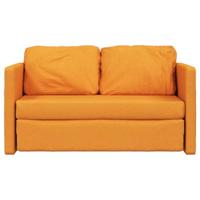 Slaapbank vloermodel 2-in-1 112x174x55 cm stof donkergeel - thumbnail