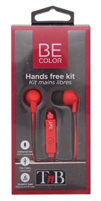 T'nB ESBCRD BE-COLOR in-ear stereo-hoofdtelefoon, voetgangerset, rood