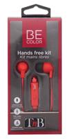 T'nB ESBCRD BE-COLOR in-ear stereo-hoofdtelefoon, voetgangerset, rood - thumbnail