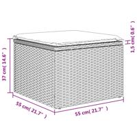 5-delige Loungeset met kussens poly rattan bruin - thumbnail