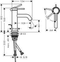 Hansgrohe Tecturis S ééngreeps wastafelkraan 80 CoolStart zonder waste, chroom - thumbnail