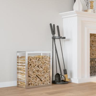 VidaXL Haardhoutrek 50x28x56 cm roestvrij staal VidaXL Haardhoutrek 50x28x56 cm roestvrij staal