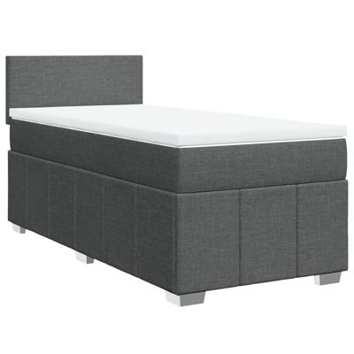 Boxspring met matras stof donkergrijs 120x200 cm - thumbnail