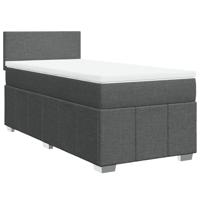 Boxspring met matras stof donkergrijs 90x190 cm - thumbnail