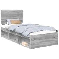 Bedframe Grijs Sonoma 75 x 190 cm Massief grenenhout - thumbnail