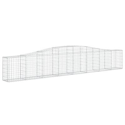 VidaXL Schanskorf gewelfd 400x30x60/80 cm gegalvaniseerd ijzer VidaXL Schanskorf gewelfd 400x30x60/80 cm gegalvaniseerd ijzer