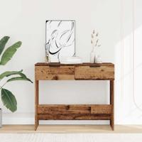 Wandtafel 90x36x75 cm bewerkt hout oud houtkleurig - thumbnail