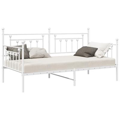 Bedframe voor een daybed met hoofdeinde Wit 90 x 200 cm Staal