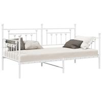 Bedframe voor een daybed met hoofdeinde Wit 90 x 200 cm Staal - thumbnail