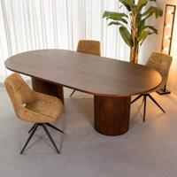 LABEL51 Ovale Eettafel 'Oliva' Walnoot Eiken, 240 x 120cm - thumbnail