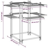 Wasrek 107x107x120 cm aluminium - thumbnail