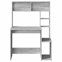 Bureau met schappen 100x45x140 cm bewerkt hout grijs sonoma - thumbnail
