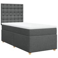 Boxspring met matras stof donkergrijs 80x200 cm - thumbnail