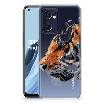 Hoesje maken OPPO Reno 7 5G | Find X5 Lite Watercolor Tiger Hoesje maken OPPO Reno 7 5G | Find X5 Lite Watercolor Tiger