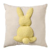 Kussen paashaas - beige/geel - 45x45 cm - thumbnail