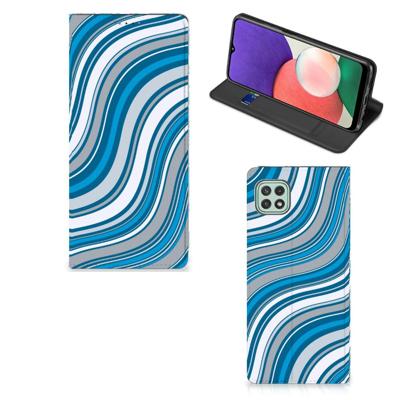Samsung Galaxy A22 5G | Hoesje met Magneet | Waves Blue Samsung Galaxy A22 5G | Hoesje met Magneet | Waves Blue
