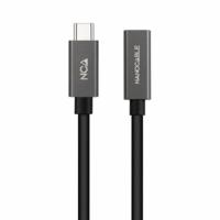 NANOCABLE 10.01.4401 - USB 3.2 Gen2x2 20 Gbit/s 3A-kabel, 4K/60 Hz, USB-C-stekker naar USB-C-aansluiting, zwart, 1 m - thumbnail