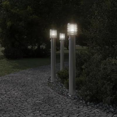 VidaXL Vloerlamp voor buiten met sensor 110 cm roestvrijstaal zilver VidaXL Vloerlamp voor buiten met sensor 110 cm roestvrijstaal zilver