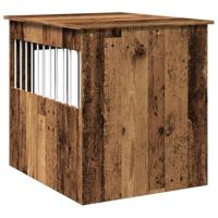Hondenbench 64,5x80x71 cm bewerkt hout oud houtkleurig - thumbnail