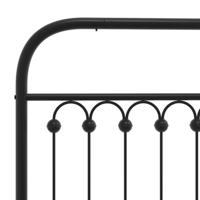 Bedframe met hoofdbord metaal zwart 183x213 cm - thumbnail