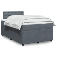 Boxspring met matras fluweel donkergrijs 120x190 cm - thumbnail