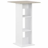 Bartafel 60x60x110 cm wit en betonkleurig - thumbnail