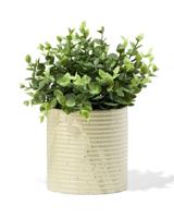 HEMA Bloempot ⌀13x13.4cm keramiek strepen bruin (bruin) - thumbnail