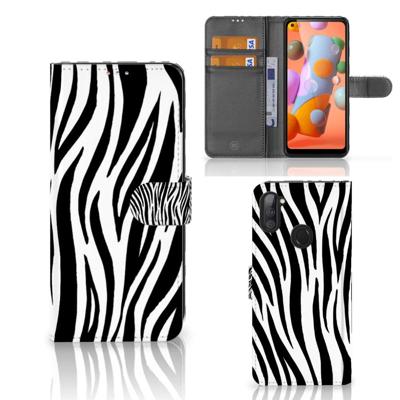 Samsung Galaxy M11 | A11 | Telefoonhoesje | Met pasjeshouder | Zebra