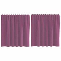 Gordijnen voile met roedezakken 2 st paars - thumbnail