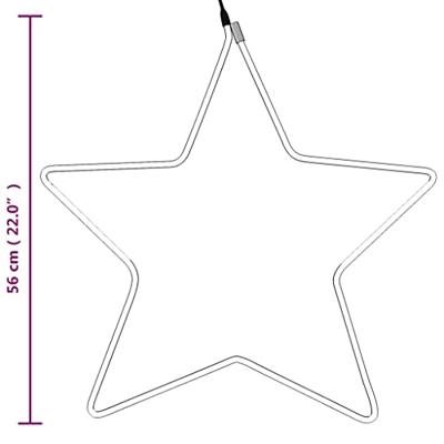 VidaXL Kerstfiguur ster met 48 warmwitte led's 56 cm VidaXL Kerstfiguur ster met 48 warmwitte led's 56 cm