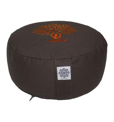 Green Tree Meditatiekussen grijs/oranje (1 st)