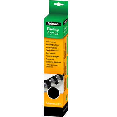 Fellowes bindruggen, doos van 25 stuks, 8 mm, zwart Fellowes bindruggen, doos van 25 stuks, 8 mm, zwart