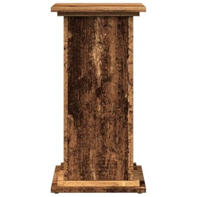 Sokkel met opbergruimte 31x30x60 cm bewerkt hout oud houtkleur - thumbnail