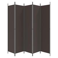 Kamerscherm met 5 panelen 250x220 cm stof bruin - thumbnail