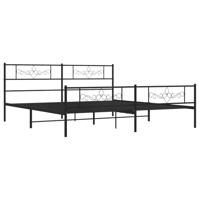 Bedframe met hoofd- en voeteneinde metaal zwart 193x203 cm - thumbnail