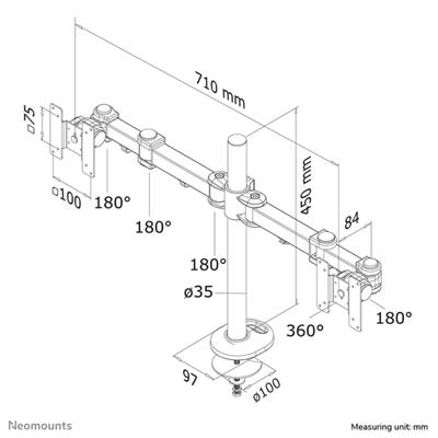 Neomounts FPMA-D960DG bureausteun - thumbnail
