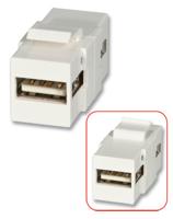 LINDY 60553 USB Type A dubbele koppeling keystone voor wanddozen - thumbnail