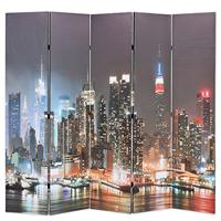 Kamerscherm inklapbaar New York bij nacht 200x170 cm - thumbnail