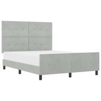 Boxspringbed met hoofdeinde Lichtgrijs 140 x 190 cm Fluweel - thumbnail