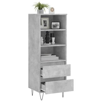 Hoge kast 40x36x110 cm bewerkt hout betongrijs