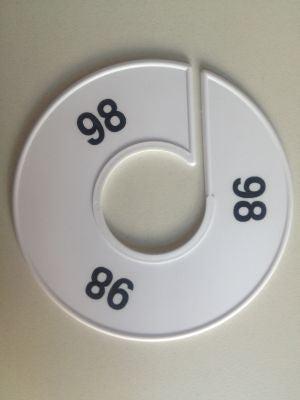 Maatring 11 cm wit/zwart 98