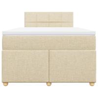 Boxspring met matras stof crèmekleurig 120x200 cm - thumbnail