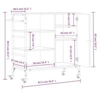 Keukentrolley 87,5x38,5x84,5 cm bewerkt hout sonoma eikenkleur - thumbnail