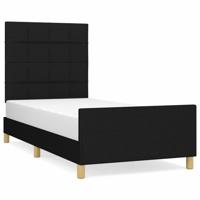 Bedframe zonder matras 90x190 cm stof zwart - thumbnail