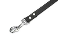 Hondenriem van leer 130cm x 20mm zwart - thumbnail